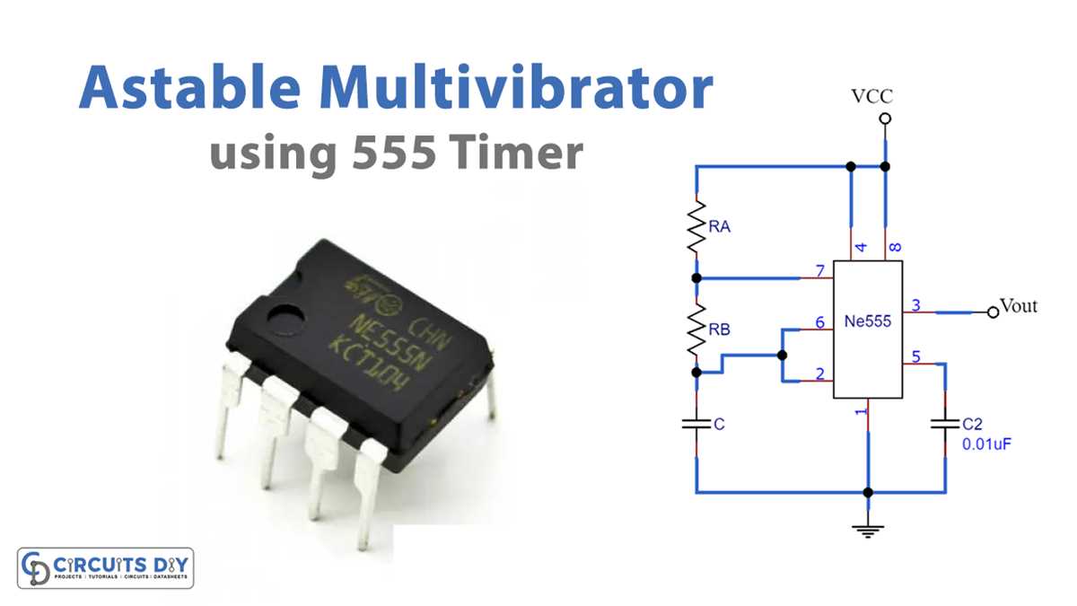 astable multivibrator using 555 timer circuit diagram