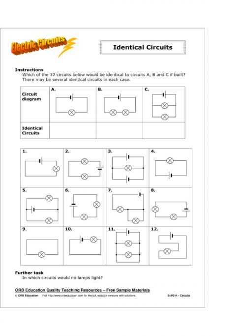 simple circuit diagram worksheet
