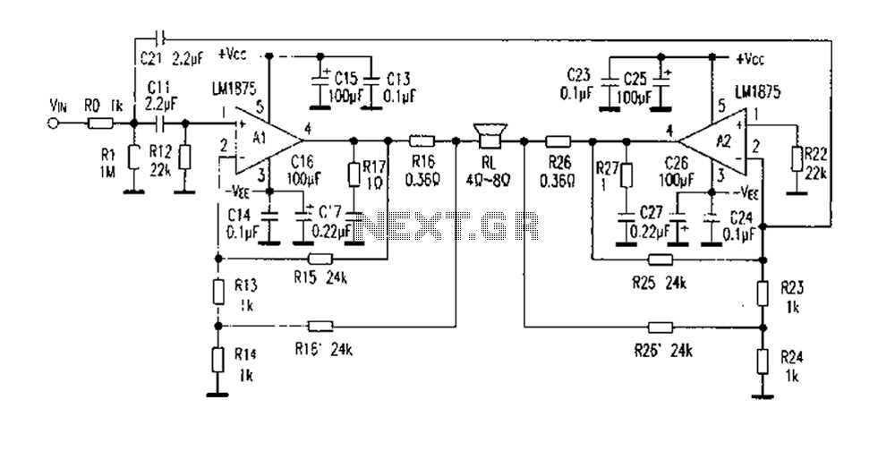 btl amplifier circuit diagram