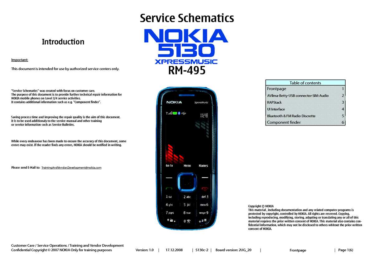 nokia 5130c 2 schematic diagram nokia 5130c 2 schematic diagram