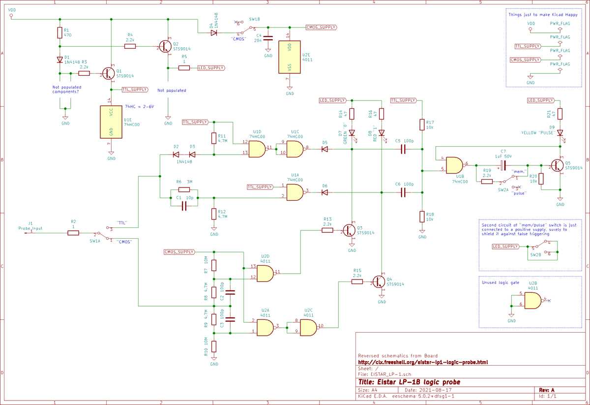 logic probe schematic diagram logic probe schematic diagram
