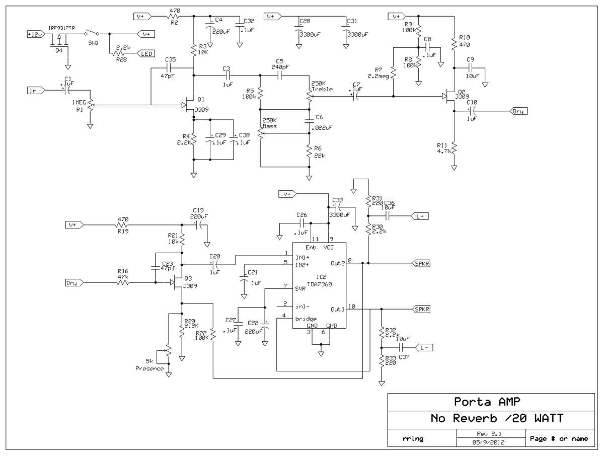 guitar amp schematic diagram