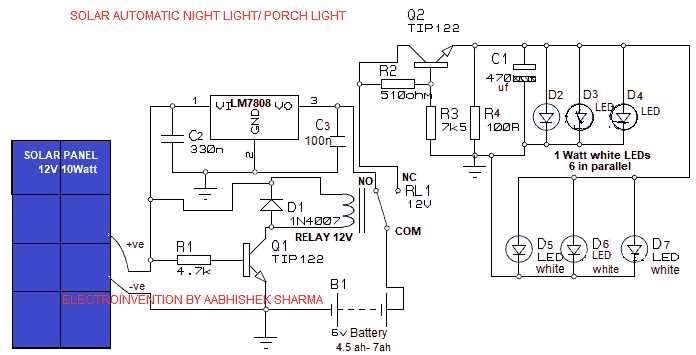 solar lantern circuit diagram