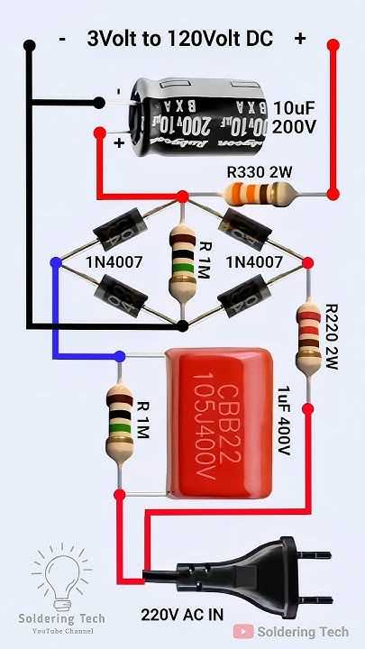 220v to 12v dc converter circuit diagram