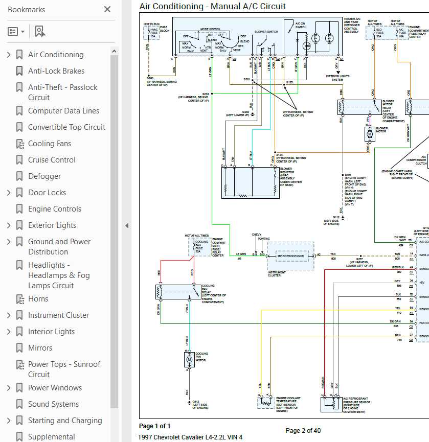 1997 chevy cavalier radio wiring diagram