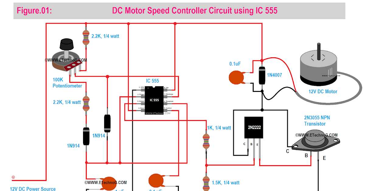 pwm dc motor speed controller circuit diagram
