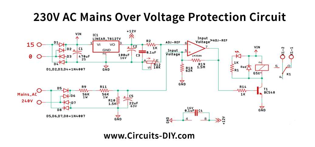 high and low voltage protection circuit diagram