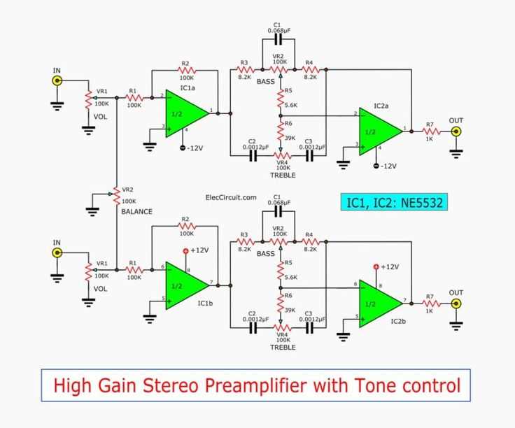 high quality bass treble circuit diagram