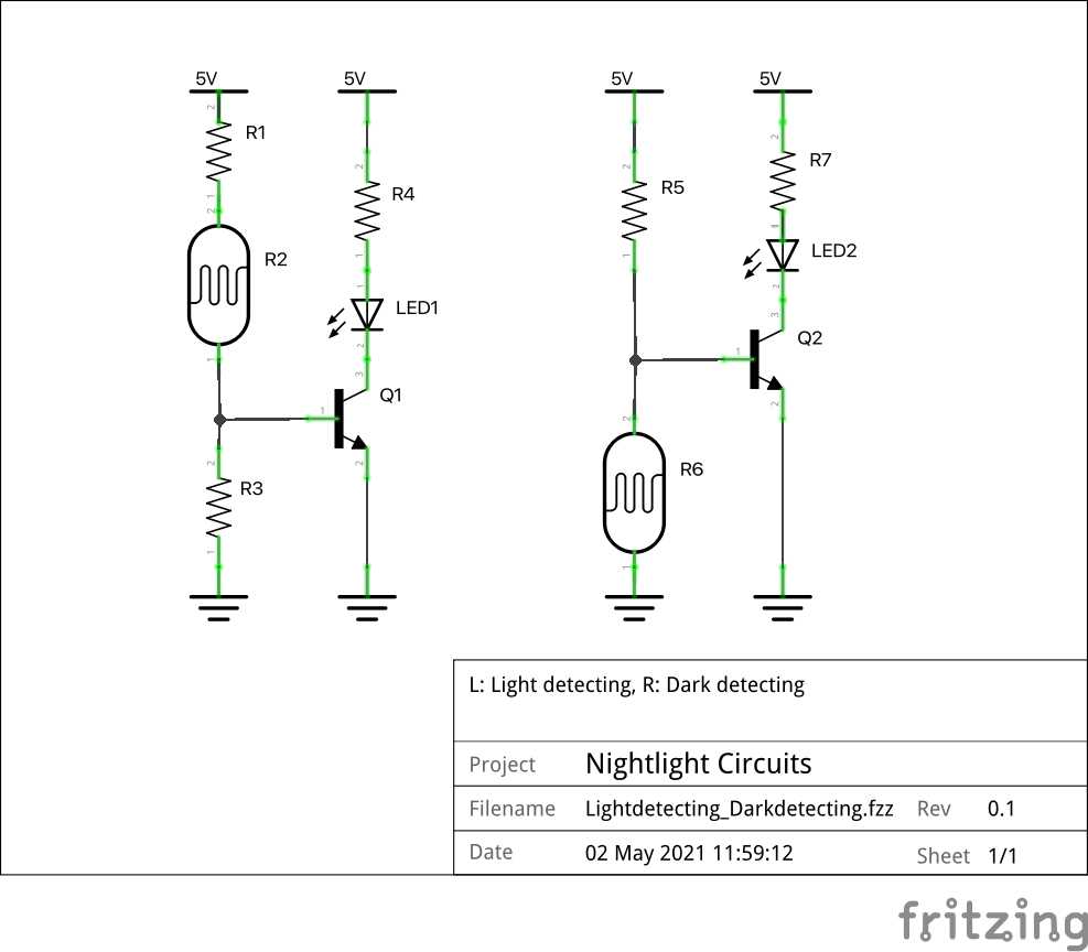 night light sensor circuit diagram