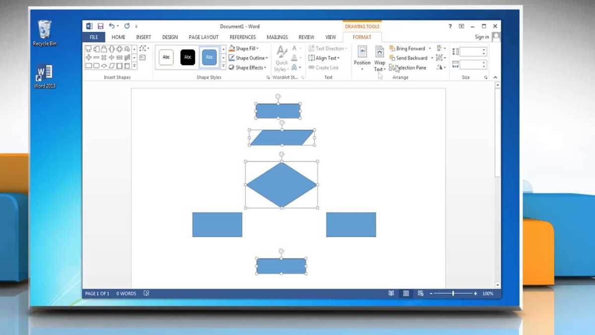 how to make a schematic diagram using microsoft word
