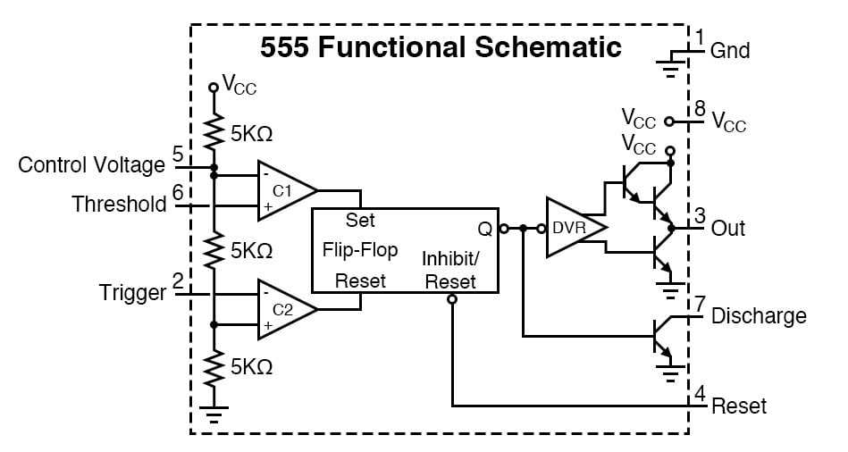 schematic diagram of 555 timer