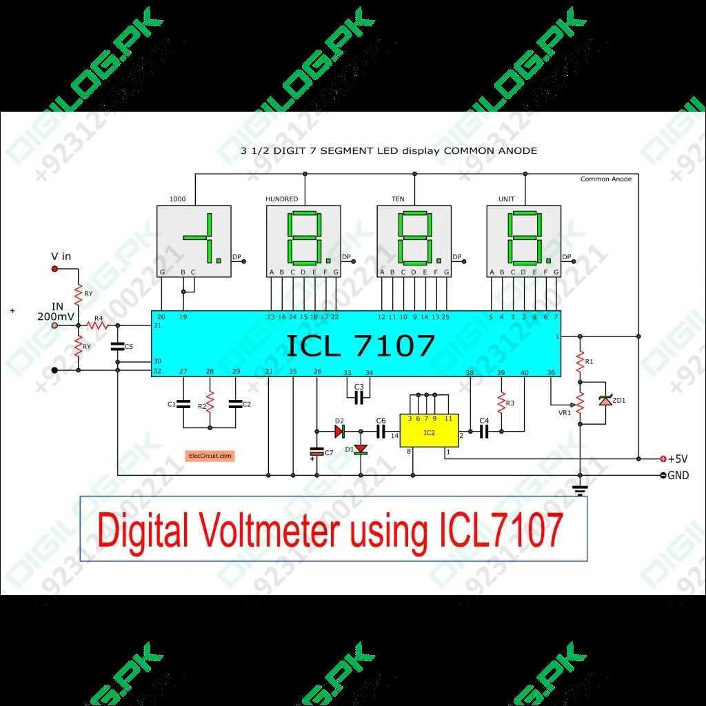 icl7107 voltmeter circuit diagram icl7107 voltmeter circuit diagram