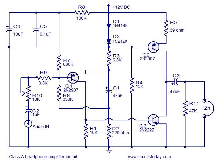 headphone amp schematic diagram