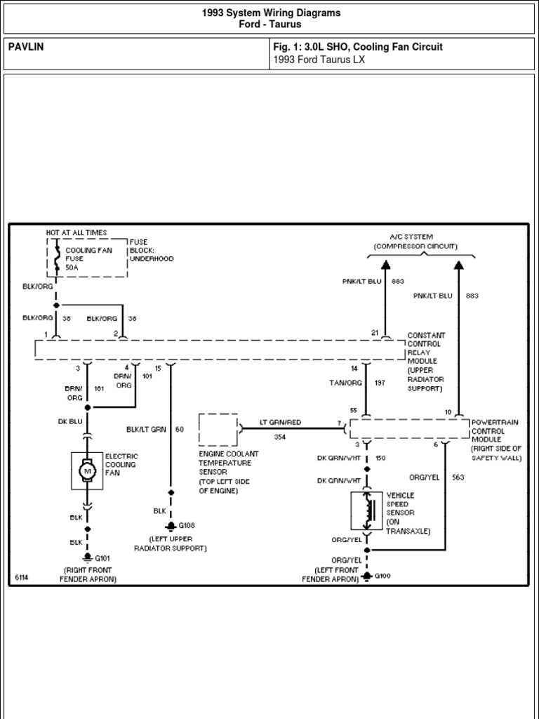 1995 ford taurus radio wiring diagram