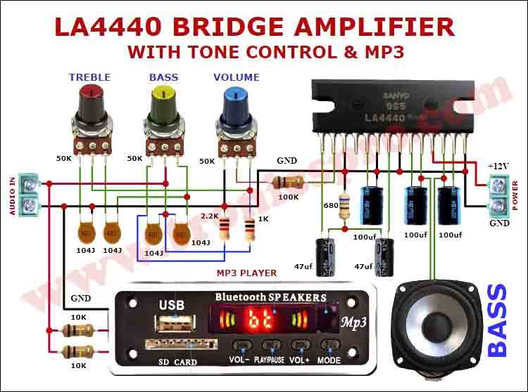 bluetooth mp3 player circuit diagram