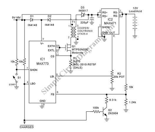 12v 10a lead acid battery charger circuit diagram
