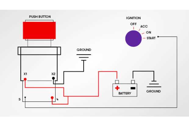 4 pin push button circuit diagram