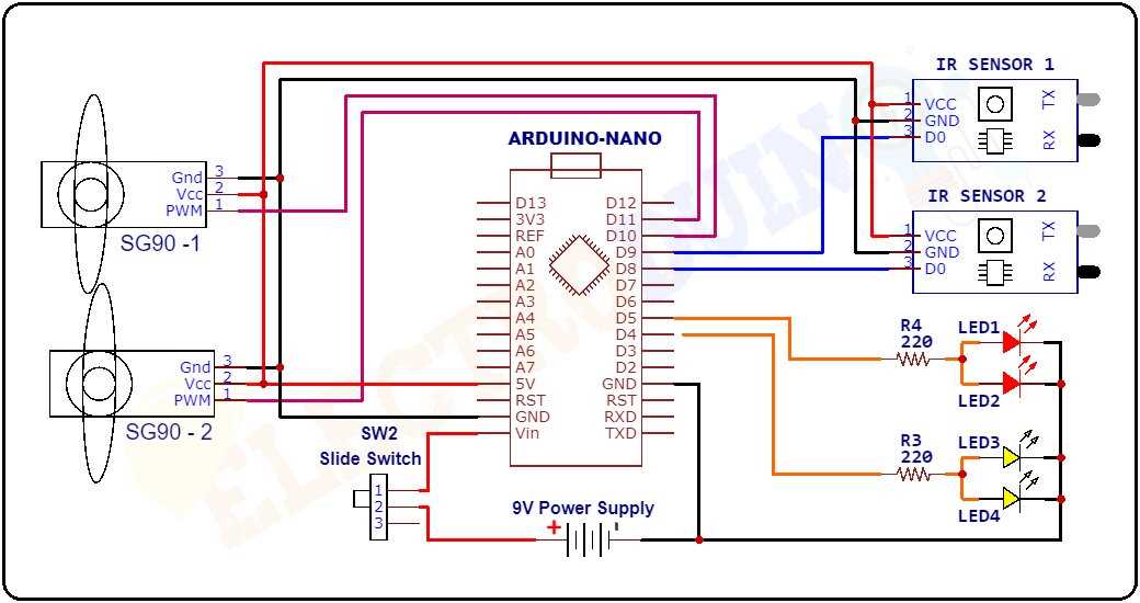 ir sensor arduino circuit diagram