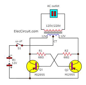 12vdc to 230vac inverter circuit diagram