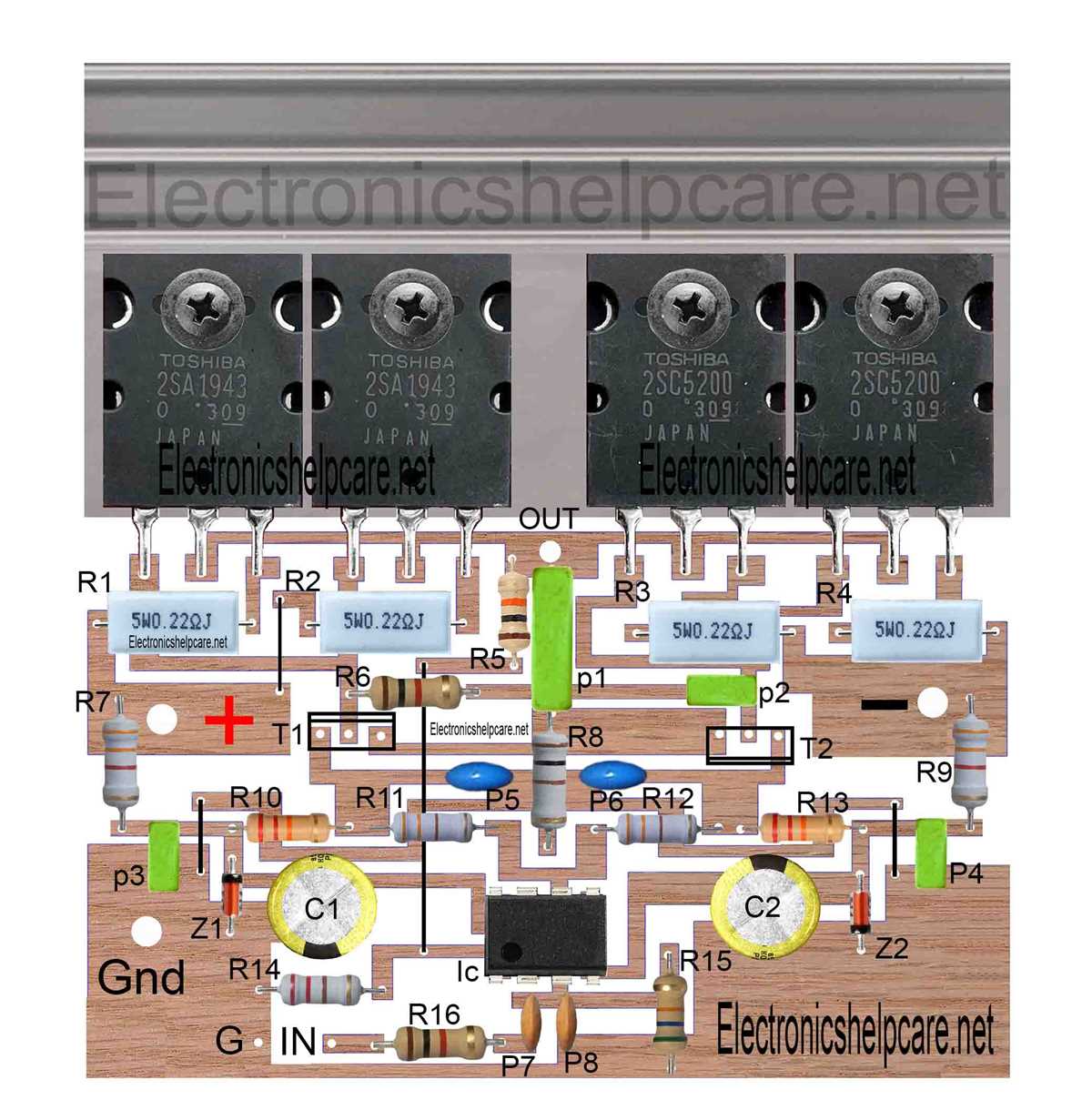 car amplifier circuit board diagram