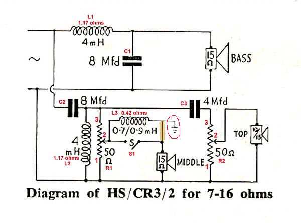 2 way crossover circuit diagram