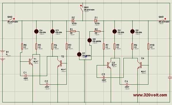 flip flop led circuit diagram
