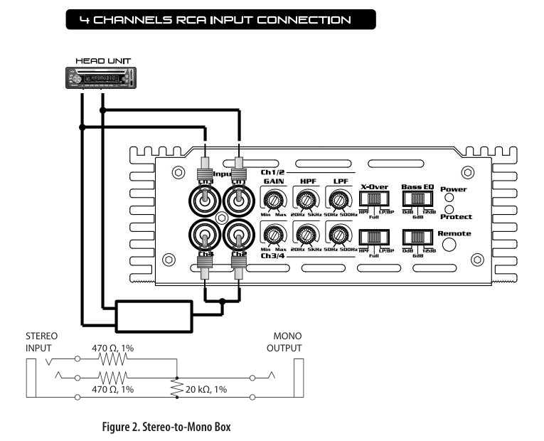 2 channel amp 1 sub wiring diagram