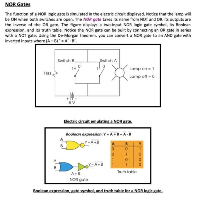 nor logic gate circuit diagram