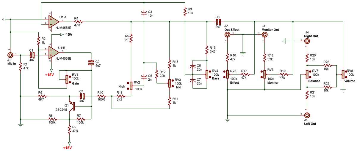 jrc4558 preamp circuit diagram