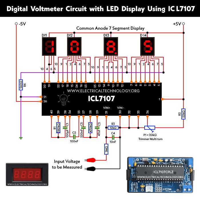 digital ac voltmeter circuit diagram