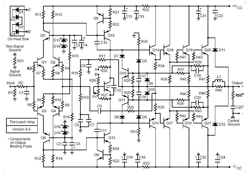 audio power amplifier schematic diagram