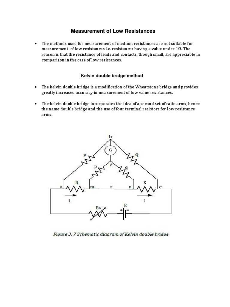 kelvin double bridge circuit diagram