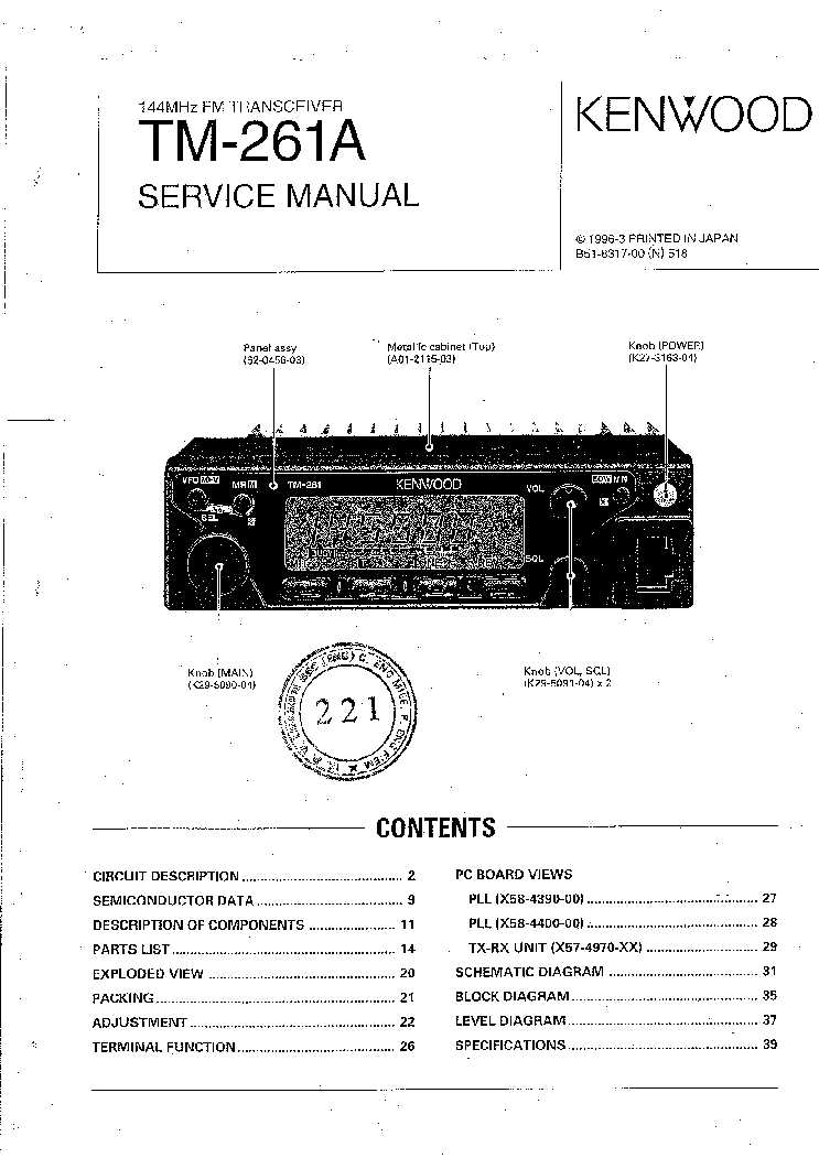 kenwood tm 261a schematic diagram