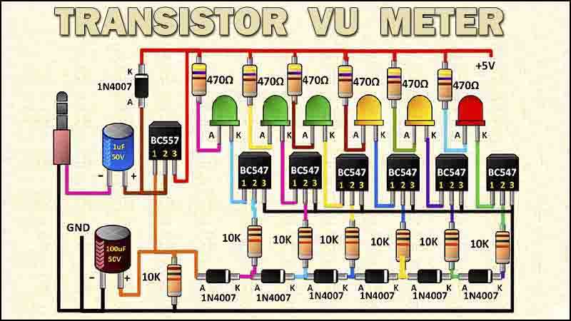 vu meter circuit diagram