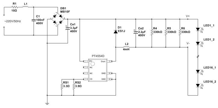 230v led lamp circuit diagram