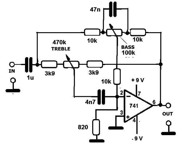 digital tone control schematic diagram