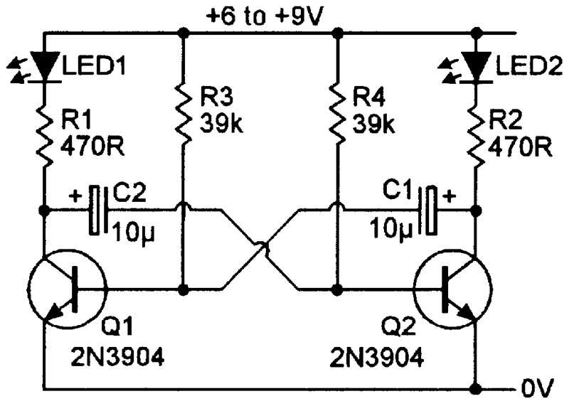 12v led flasher circuit diagram