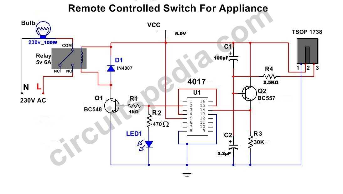 tv remote control circuit diagram