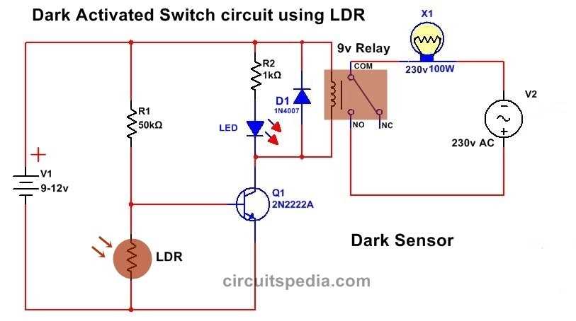 ldr circuit diagram with relay