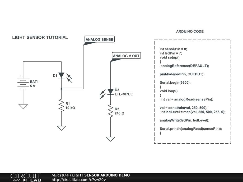 led light sensor circuit diagram