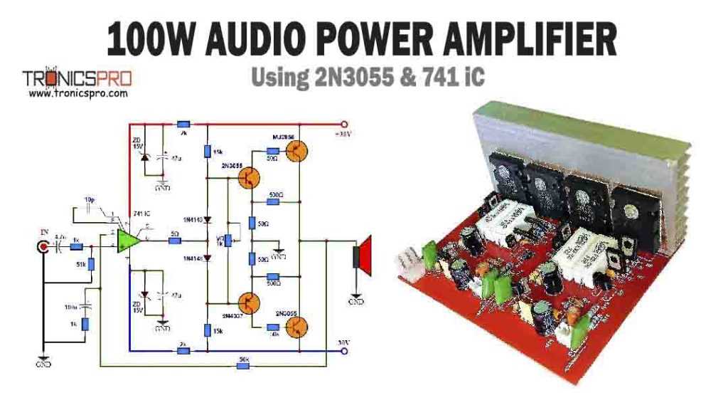 2n3055 transistor amplifier circuit diagram