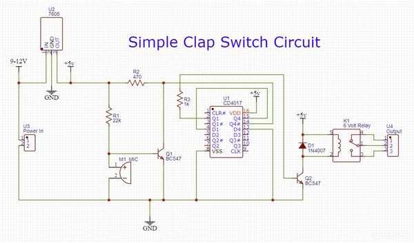 clap switch schematic diagram
