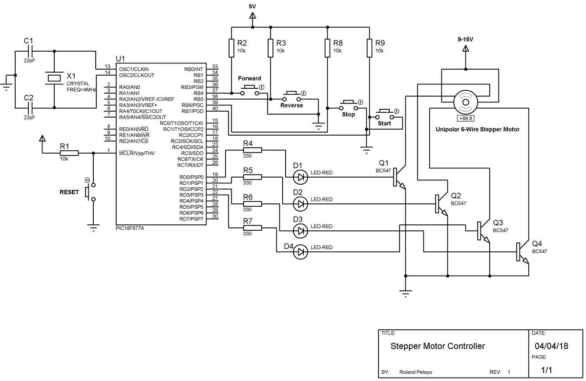 stepper motor controller circuit diagram