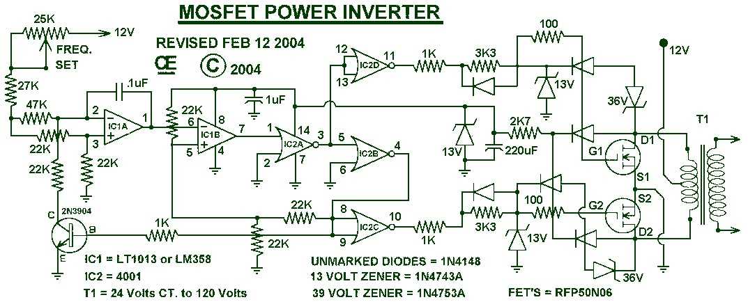 inverter schematic diagram 12vdc 220vac 1000w