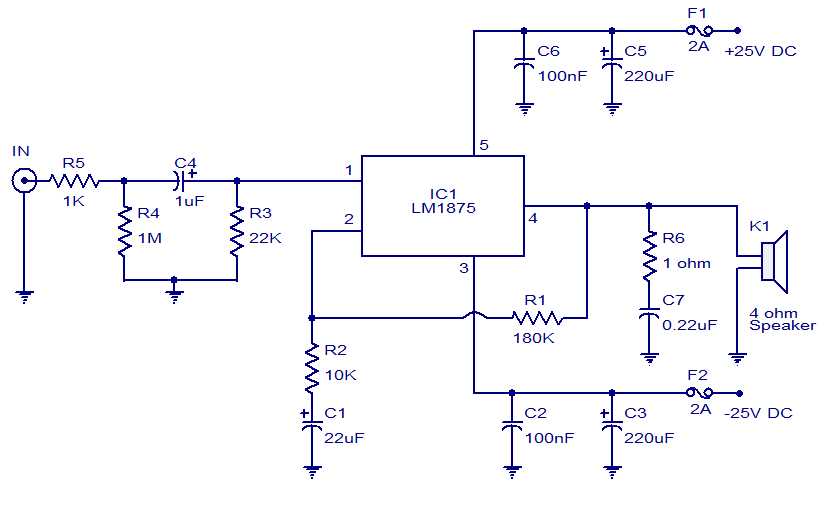 lm1875 amplifier circuit diagram