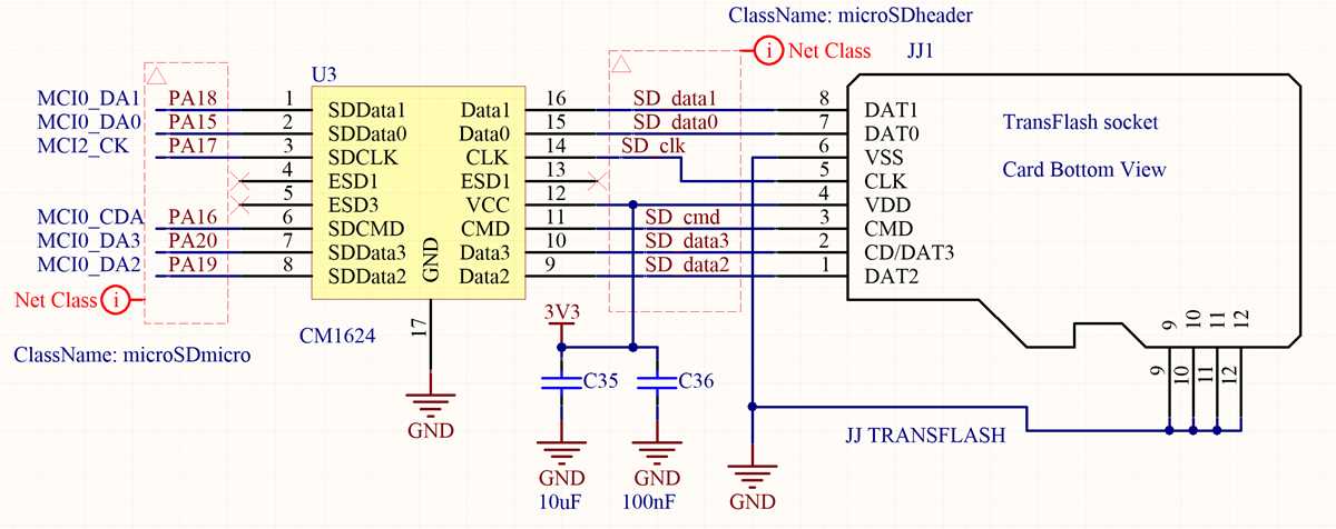 micro sd card circuit diagram