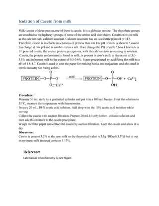 isoelectric precipitation of casein schematic diagram