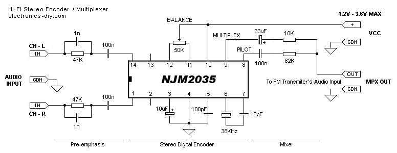 mono to stereo converter circuit diagram
