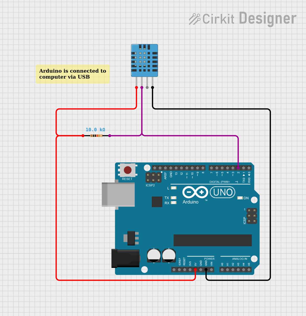 dht11 temperature and humidity sensor circuit diagram