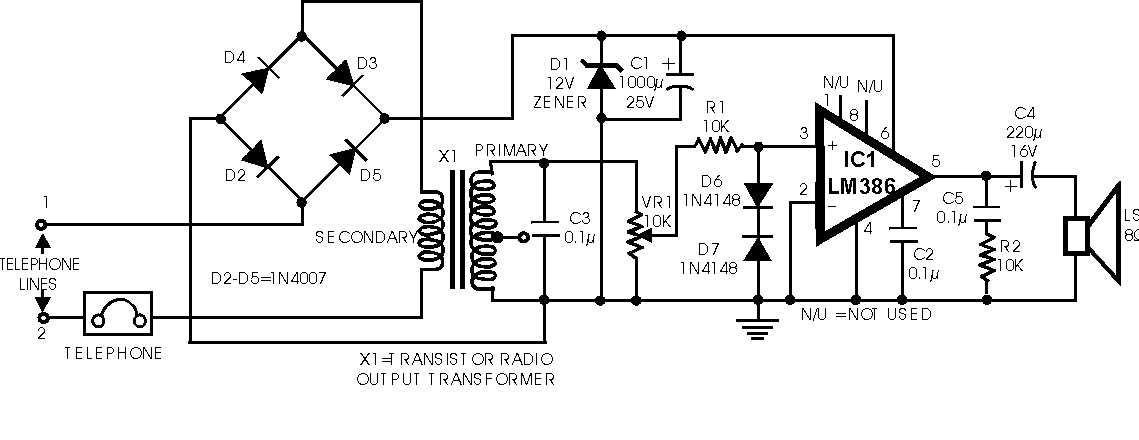 telephone ringer circuit diagram